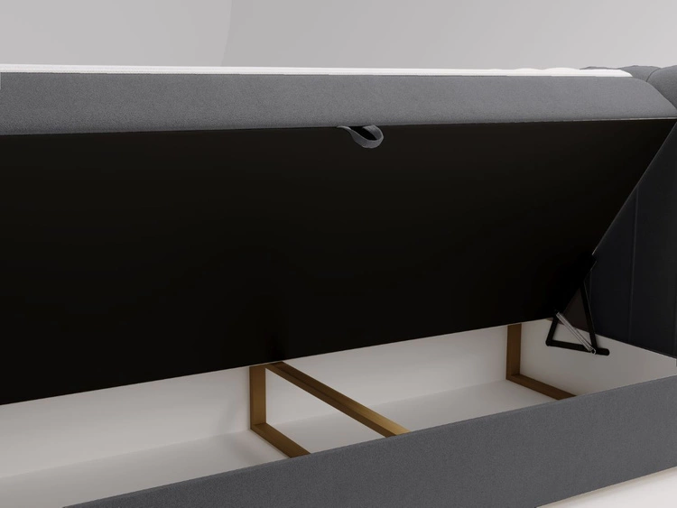 Boxspringbett mit Bettkasten 160x200 Osteno Dunkelgrau