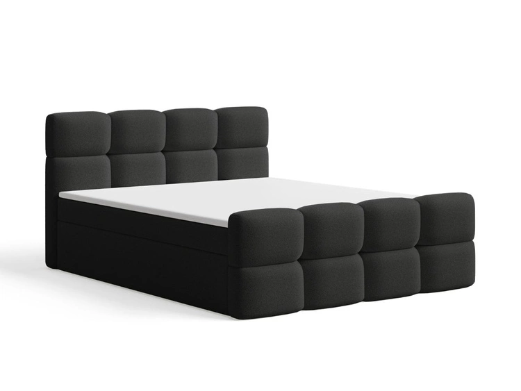 Boxspringbett mit Bettkasten 180x200 Rivon Schwarz
