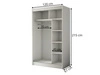 Schiebetürenschrank mit Sprossen 120 cm mit LED-Beleuchtung Ponti Schwarz