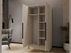 Kleiderschrank 100 cm Perugia Kaschmir mit schwarzen Griffen
