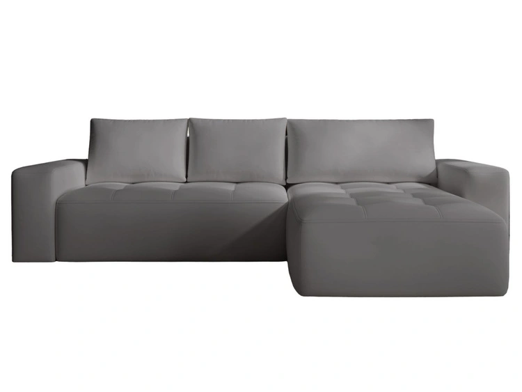 Ecksofa L-Form Rechts mit Schlaffunktion und Bettkasten Portland Grau