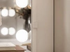 Schminktisch im Glamour-Stil mit Schubladen, Kristallgriffen und LED-Beleuchtung Olivine Elite Weiß Hochglanz