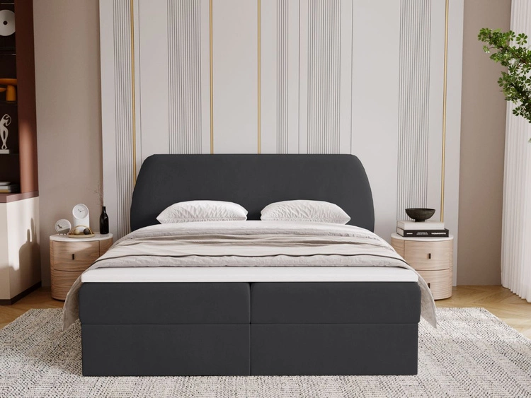 Boxspringbett mit Bettkasten 140x200 Bogota Schwarz