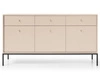 Kommode mit Türen sowie Schubladen mit Schwarz Metallbeinen 154 cm Amor Beige