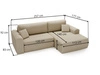 Ecksofa mit Schlaffunktion und Bettkasten Belvio rechts Beige