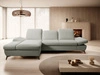 Ecksofa L-Form Links mit Schlaffunktion und Bettkasten Hannover Hellgrau
