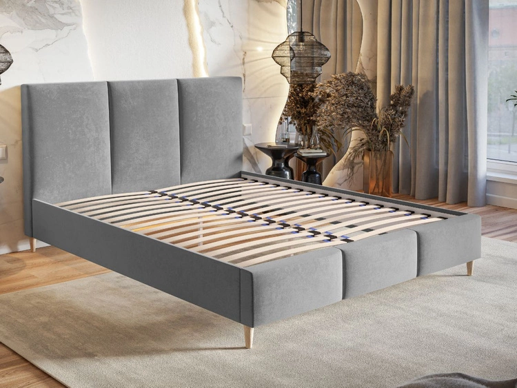 Polsterbett mit Lattenrost 140x200 Trio Grau