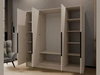 Kleiderschrank mit Spiegel 200 cm Lucca Kaschmir mit schwarzen Griffen