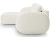 Ecksofa L-Form Links mit Schlaffunktion und Bettkasten Oreo Creme