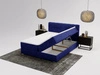 Boxspringbett mit Bettkasten 160x200 Forte Dunkelblau
