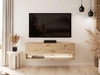Hänge TV-Schrank 90 cm für Wohnzimmer mit LED-Beleuchtung Aurelie Artisan Eiche