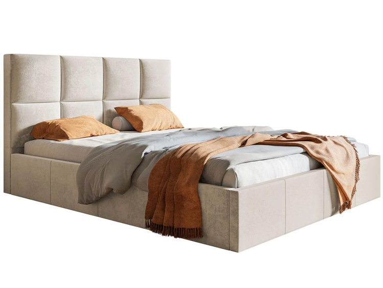 Polsterbett mit Bettkasten und Lattenrost 160x200 Malo Beige
