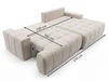 Ecksofa L-Form mit Schlaffunktion und Bettkasten Tulio Rechts Beige