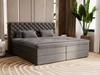 Boxspringbett mit Bettkasten 140x200 Bergamo Dunkelgrau