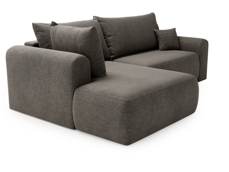 Ecksofa L-Form mit Schlaffunktion und Bettkasten Savana Bis Grau