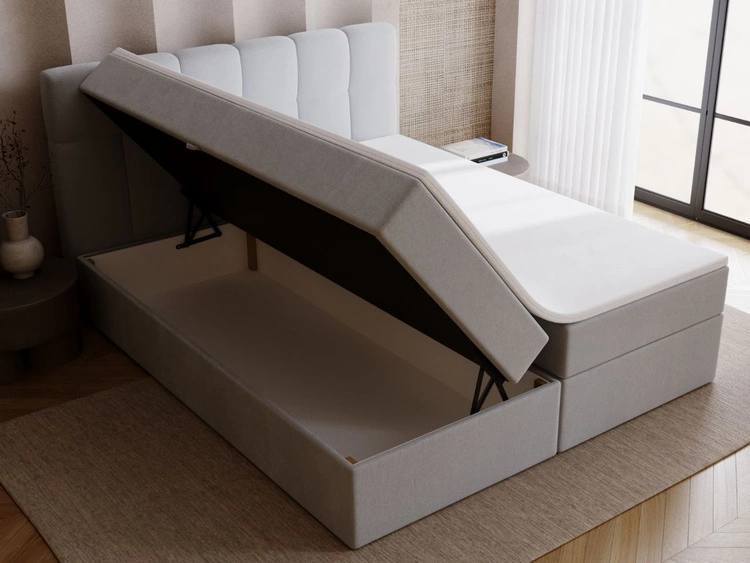 Boxspringbett mit Bettkasten 140x200 Maison Grau