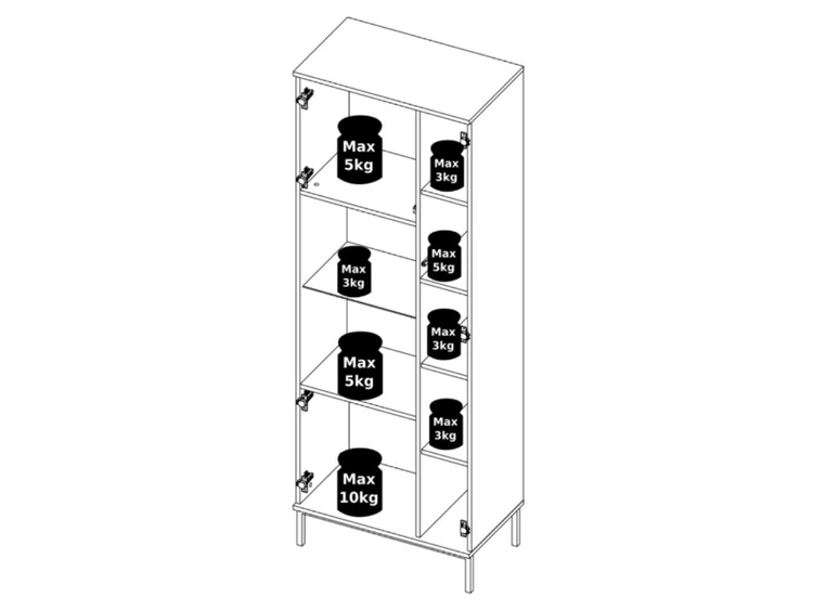 Vitrinenschrank Soroko Schwarz