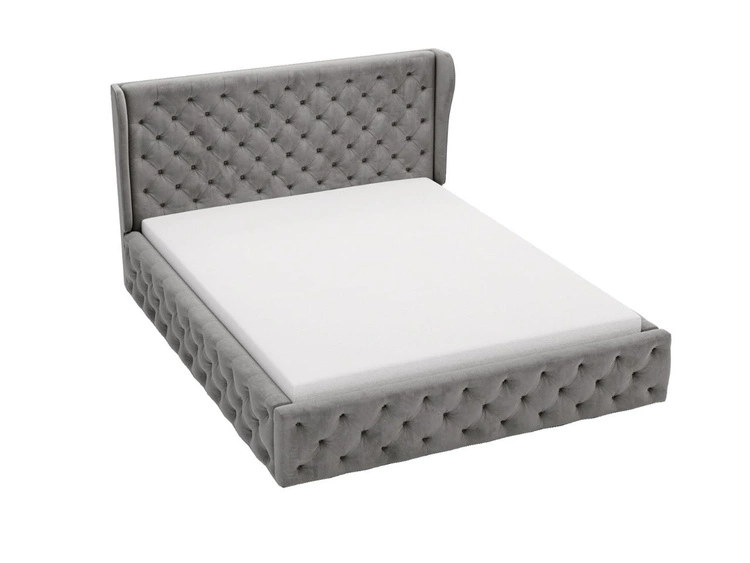 Polsterbett mit Bettkasten und Lattenrost 120x200 Kingston Grau