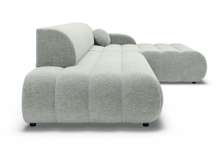 Ecksofa L-Form mit Schlaffunktion und Bettkasten Lisso Rechts Hellgrün