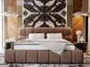 Polsterbett mit Bettkasten und Lattenrost 140x200 Mellow Braun