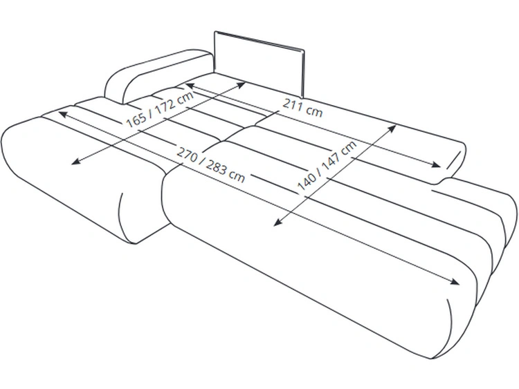 Ecksofa L-Form mit Schlaffunktion und Bettkasten Lisso Links Grün
