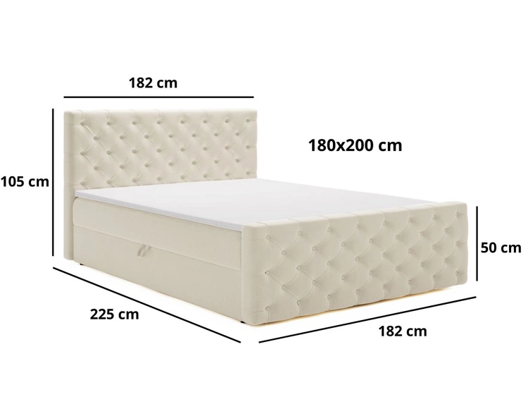 Boxspringbett mit Bettkasten 180x200 Montego Braun