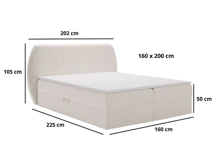 Boxspringbett mit Bettkasten 160x200 Bogota Dunkelblau