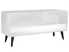 TV-Schrank 90 cm mit LED-Beleuchtung und schwarzen Beinen Aurelie Weiß Hochglanz