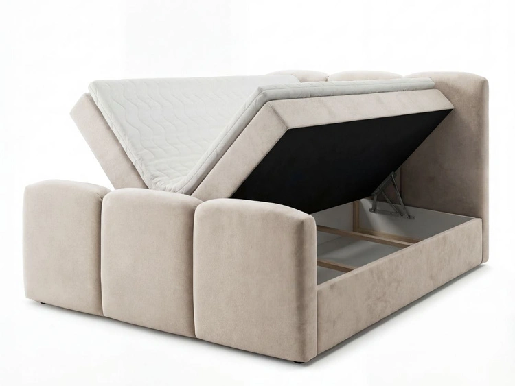Boxspringbett mit Bettkasten 120x200 Campi Beige