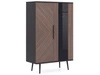 Vitrinenschrank mit Glas Nemi Schwarzer Graphit Braun