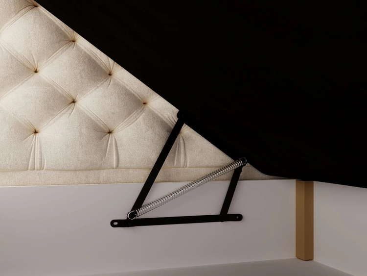Boxspringbett mit Bettkasten 140x200 Bergamo Beige