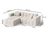 Ecksofa L-Form Links Moderne Ecksofa Loopo Creme