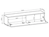 TV-Lowboard Hänge mit Türen 135 cm Diolo Weiß mit geriffelter Vorderseite