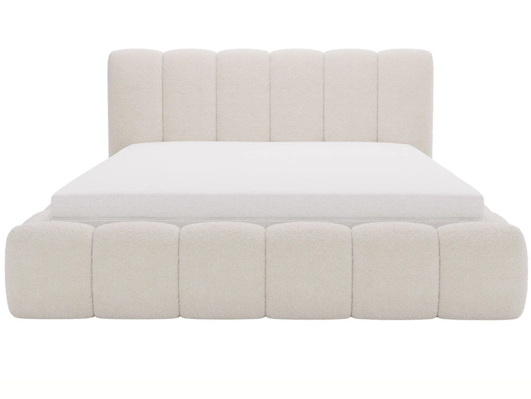 Polsterbett mit Bettkasten und Lattenrost 160x200 Cloud Bouclé-Stoff Beige