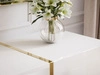Wohnzimmer-Set mit goldenen Metallbeinen im Glamour-Stil Lunelie Weiß Hochglanz