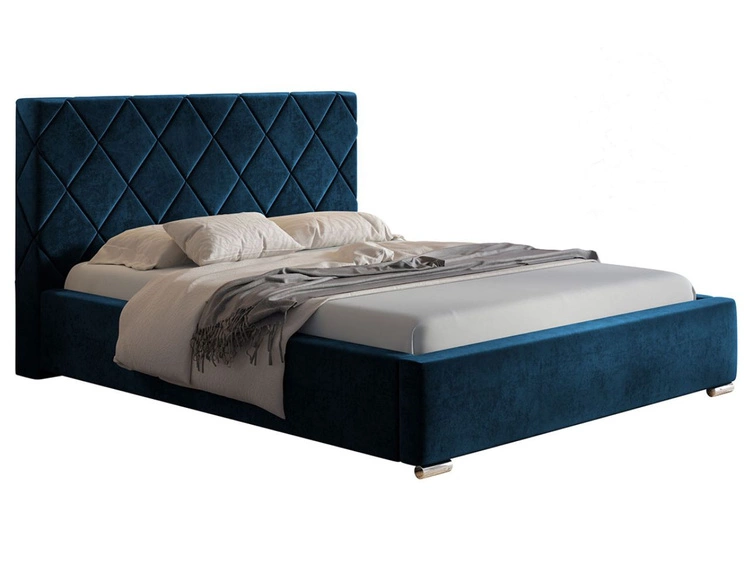 Polsterbett mit Bettkasten und Lattenrost 140x200 Taranto Dunkelblau