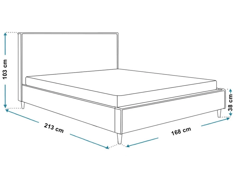 Polsterbett mit Lattenrost 160x200 Grenada Dunkelblau