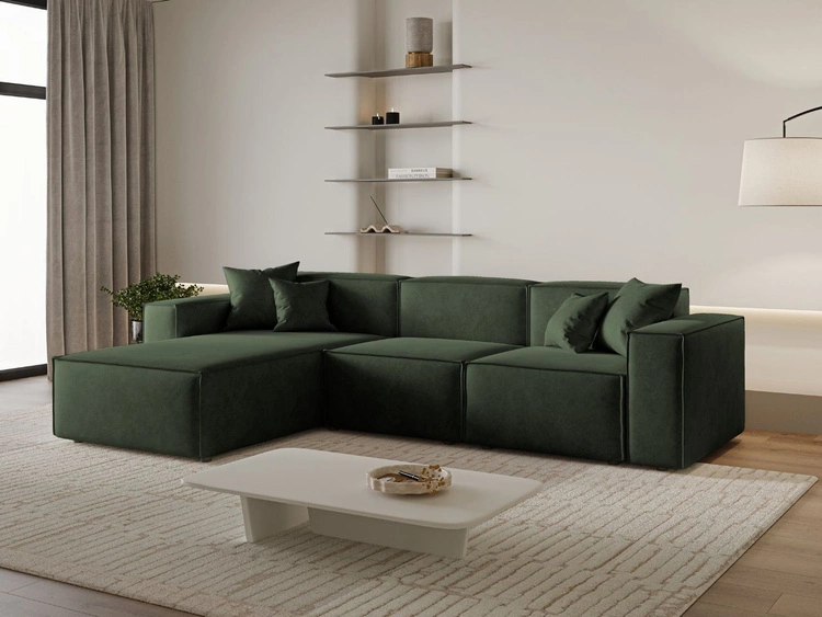 Ecksofa L-Form Links Arizona Grün