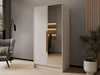 Kleiderschrank mit Spiegel 100 cm Lucca Kaschmir mit goldenen Griffen