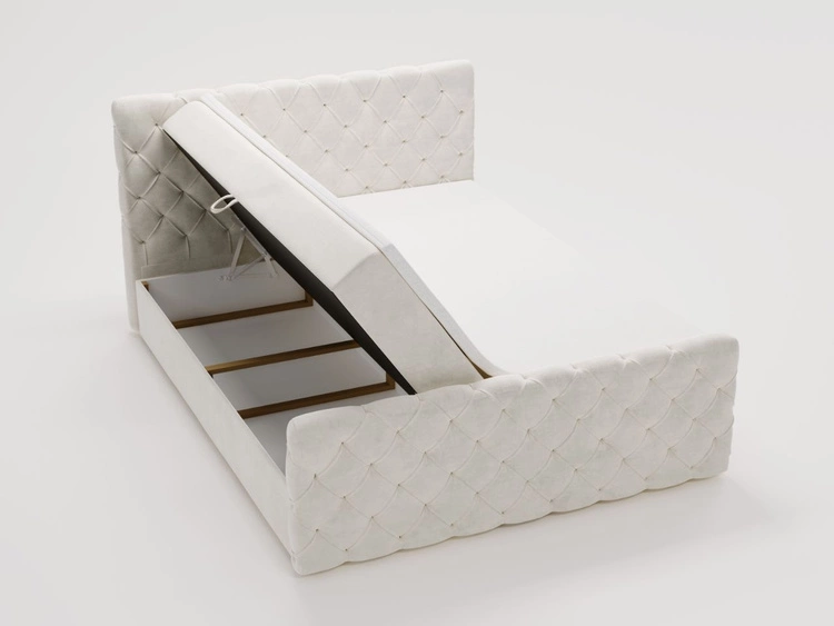 Boxspringbett mit Bettkasten 160x200 Lunaris Creme