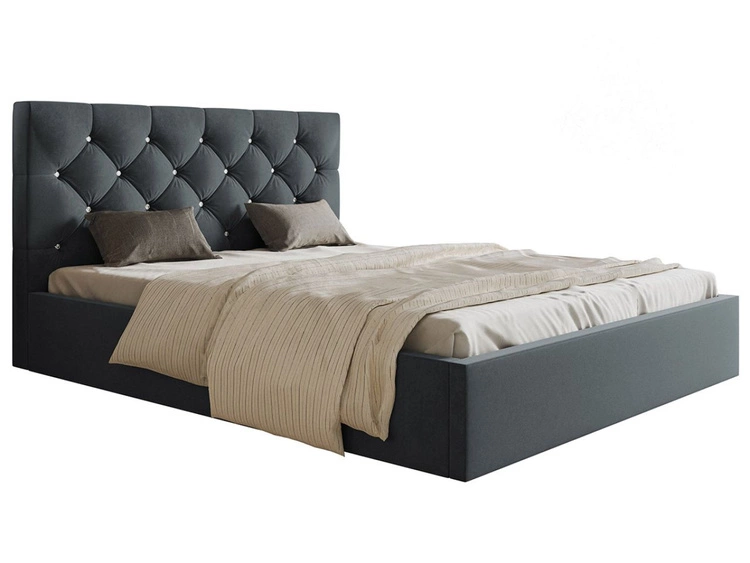Polsterbett mit Bettkasten und Lattenrost 160x200 Selva Dunkelgrau