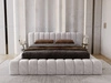 Polsterbett mit Bettkasten und Lattenrost 180x200 Italia Hellgrau