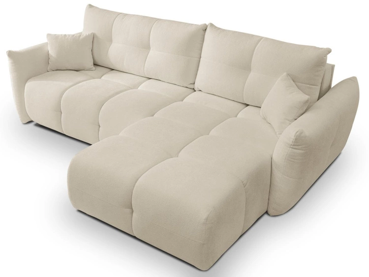 Ecksofa L-Form mit Schlaffunktion und Bettkasten Bene Beige