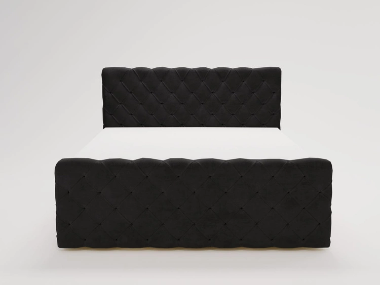 Boxspringbett mit Bettkasten 140x200 Lunaris Schwarz