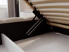 Polsterbett mit Bettkasten und Lattenrost 200x200 Modo aus Bouclé-Stoff Beige