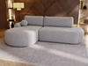 Ecksofa L-Form Links mit Schlaffunktion und Bettkasten Aurio O Grau