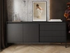 Kommode mit Türen und Schubladen 187 cm Sorano Schwarz