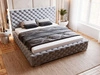 Polsterbett mit Bettkasten und Lattenrost 140x200 Astra Hellgrau