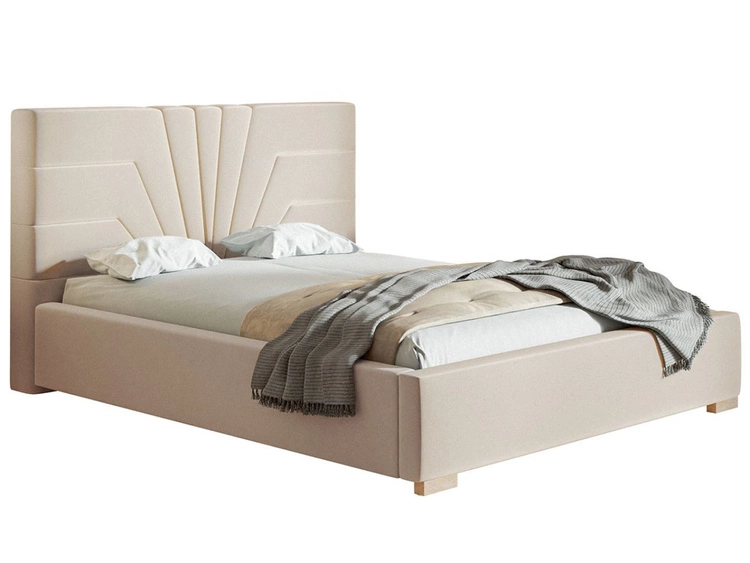 Polsterbett mit Bettkasten und Lattenrost 140x200 Tesis Beige