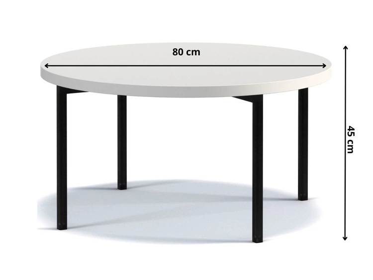Runder Couchtisch Sevilla Schwarz Matt